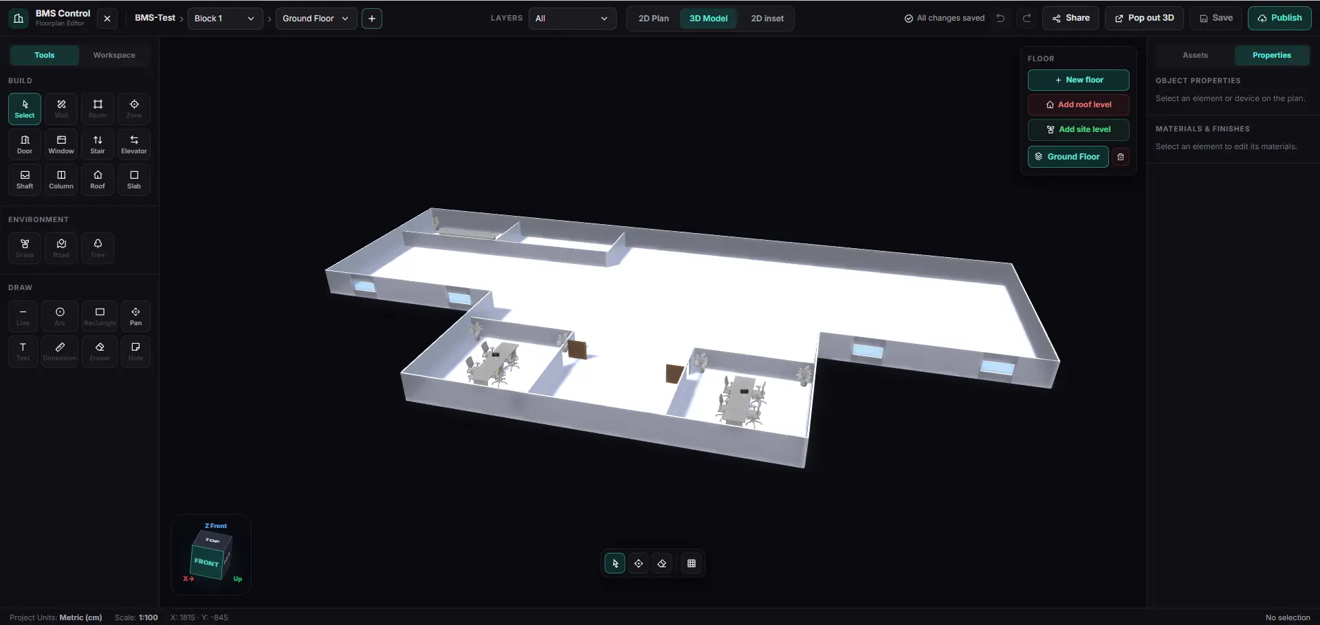 ArcNexus building floorplan and site devices